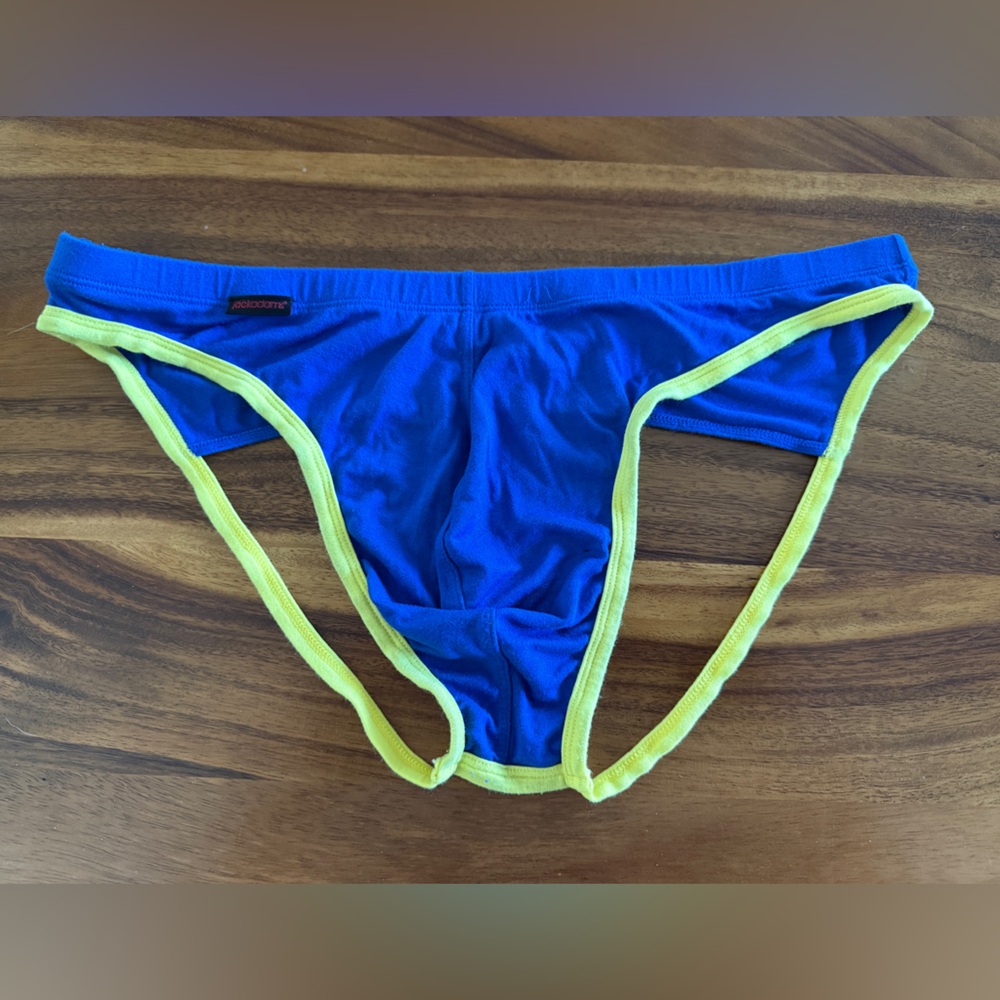 Jack Adams Modal Jock Strap in Blue/Yellow, XL
